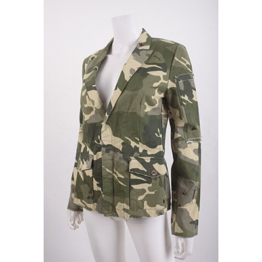 Zadig & Voltaire Womans Virginia Camo Blazer Jacket S Green Kaki Camouflage NWT - Picture 4 of 7